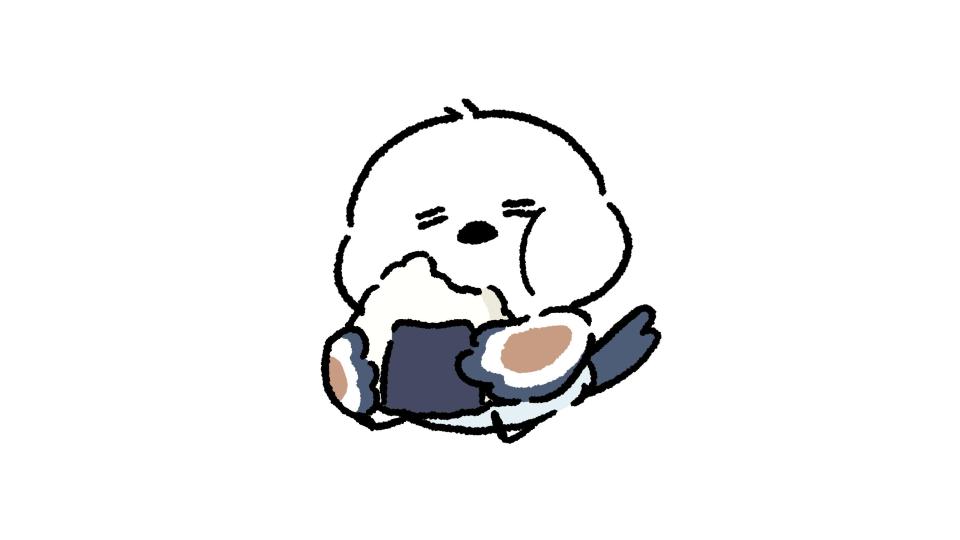 おにぎりを食べるシマエナガの画像