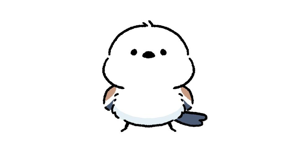 立っているシマエナガの画像