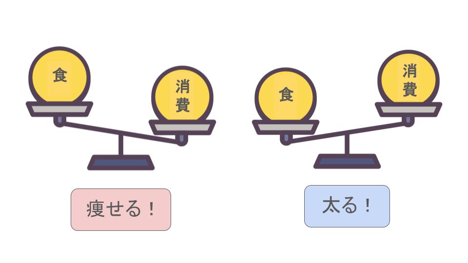 ダイエットを天秤で解説した画像
