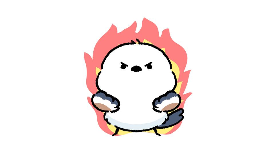 燃えるシマエナガの画像