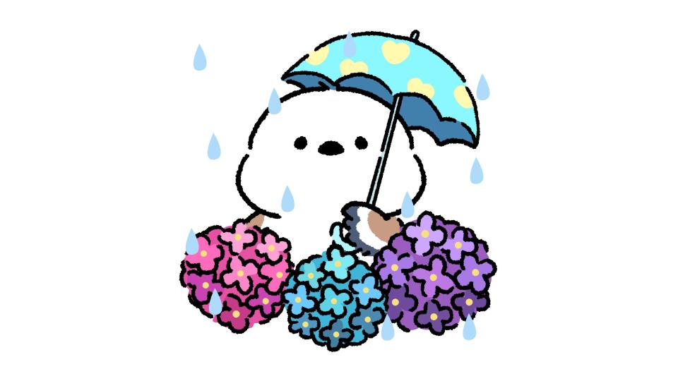 雨の日のシマエナガの画像